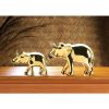 Accent Plus Golden Ceramic Elephant Figurine - 7 inches