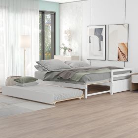 Twin or Double Twin Daybed with Trundle; White