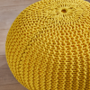 Christopher Knight Home Belle Knitted Cotton Pouf; Yellow