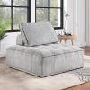 Upholstered Seating Armless Accent Chair Leisure Sofa Lounge Chair Lazy Sofa Barrel Chair for Living Room Corner Bedroom Office; Linen; Gray