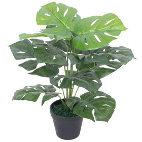 vidaXL Artificial Monstera Plant with Pot 17.7" Green