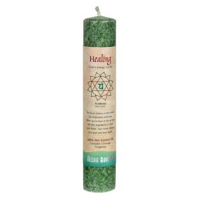 Aloha Bay - Chakra Pillar Candle - Green - 8"