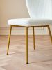 Modern Living Dining Room Chairs; Mid Century Modern Kitchen Chairs; Small Velvet Accent Chair with Golden Metal Legs; Leisure Chairs Set of 2