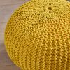 Christopher Knight Home Belle Knitted Cotton Pouf; Yellow