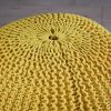 Christopher Knight Home Belle Knitted Cotton Pouf; Yellow