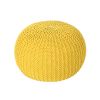 Christopher Knight Home Belle Knitted Cotton Pouf; Yellow