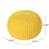 Christopher Knight Home Belle Knitted Cotton Pouf; Yellow