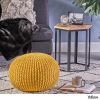 Christopher Knight Home Belle Knitted Cotton Pouf; Yellow