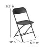 Herculesâ€šÃ‘Â¢ Series Plastic Folding Chair - Black - 650LB Weight Capacity Comfortable Event Chair - Lightweight Folding Chair -