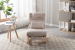 COOLMORE living room Comfortable rocking chair living room chair Beige