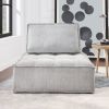 Upholstered Seating Armless Accent Chair Leisure Sofa Lounge Chair Lazy Sofa Barrel Chair for Living Room Corner Bedroom Office; Linen; Gray