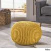 Christopher Knight Home Belle Knitted Cotton Pouf; Yellow