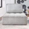 Upholstered Seating Armless Accent Chair Leisure Sofa Lounge Chair Lazy Sofa Barrel Chair for Living Room Corner Bedroom Office; Linen; Gray