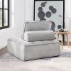 Upholstered Seating Armless Accent Chair Leisure Sofa Lounge Chair Lazy Sofa Barrel Chair for Living Room Corner Bedroom Office; Linen; Gray