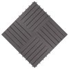 vidaXL Decking Tiles 20 pcs Gray Wash 11.8"x11.8" Solid Acacia Wood