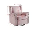 Tamaki Swivel Chair w/Glider ; Pink Fabric LV00923